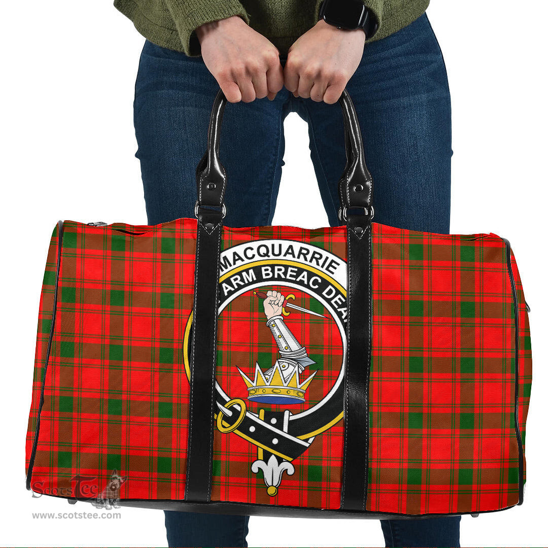 Scottish MacQuarrie Modern Clan Tartan Travel Bag - Crest Classic Scottish Plaid Tartan Plaid