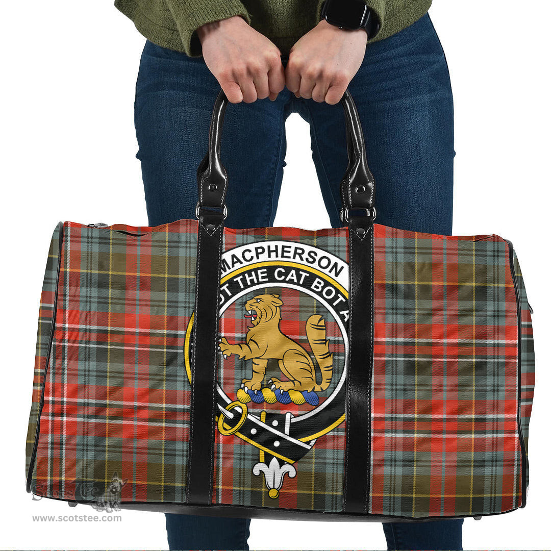 Scottish MacPherson Weathered Clan Tartan Travel Bag - Crest Classic Scottish Plaid Tartan Plaid