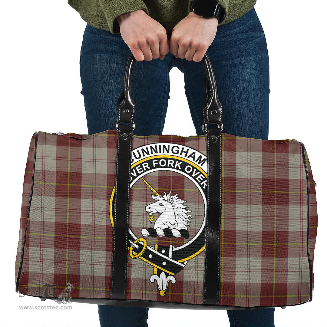 Scottish Cunningham Burgundy Dancers Clan Tartan Travel Bag - Crest Classic Scottish Plaid Tartan Plaid