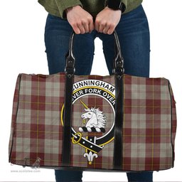 Scottish Cunningham Burgundy Dancers Clan Tartan Travel Bag - Crest Classic Scottish Plaid Tartan Plaid