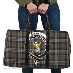 Scottish Stewart Old Weathered Clan Tartan Travel Bag - Crest Classic Scottish Plaid Tartan Plaid