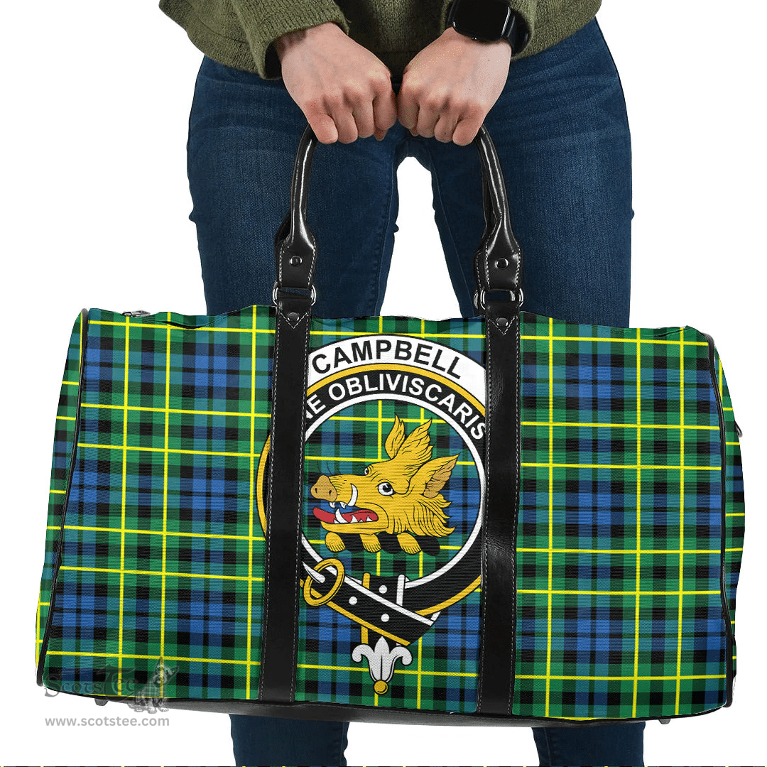 Scottish Campbell of Breadalbane Ancient Clan Tartan Travel Bag - Crest Classic Scottish Plaid Tartan Plaid