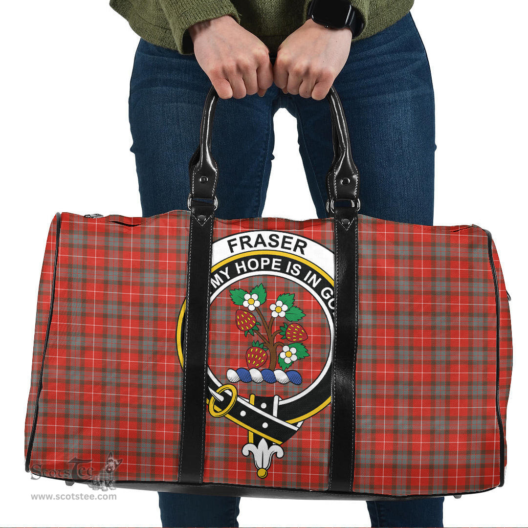 Scottish Fraser Weathered Clan Tartan Travel Bag - Crest Classic Scottish Plaid Tartan Plaid