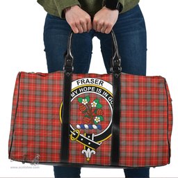 Scottish Fraser Weathered Clan Tartan Travel Bag - Crest Classic Scottish Plaid Tartan Plaid