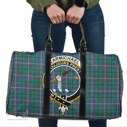 Scottish Carmichael Ancient Clan Tartan Travel Bag - Crest Classic Scottish Plaid Tartan Plaid