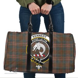 Scottish Kennedy Weathered Clan Tartan Travel Bag - Crest Classic Scottish Plaid Tartan Plaid
