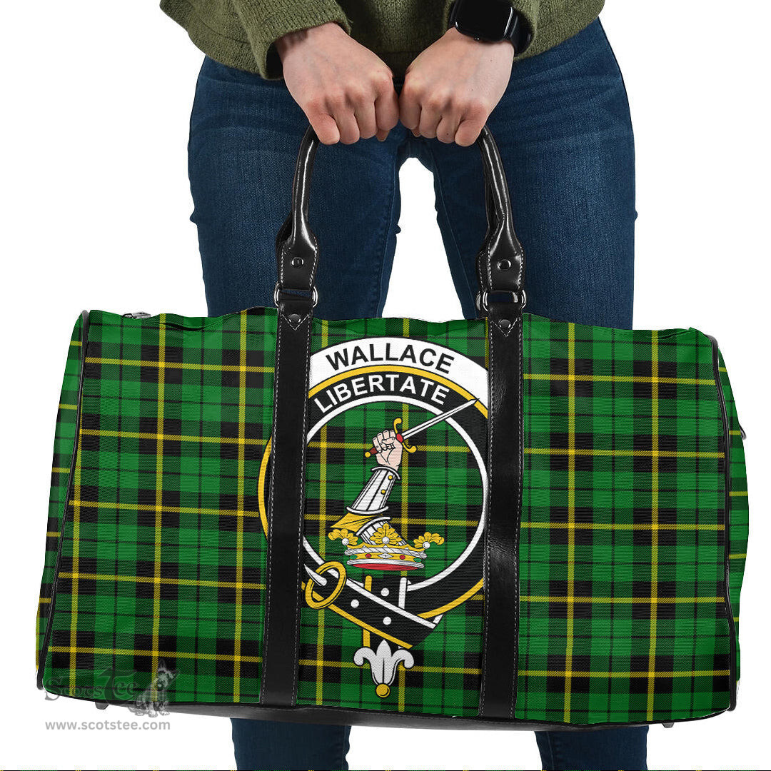 Scottish Wallace Hunting Green Clan Tartan Travel Bag - Crest Classic Scottish Plaid Tartan Plaid