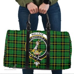 Scottish Wallace Hunting Green Clan Tartan Travel Bag - Crest Classic Scottish Plaid Tartan Plaid