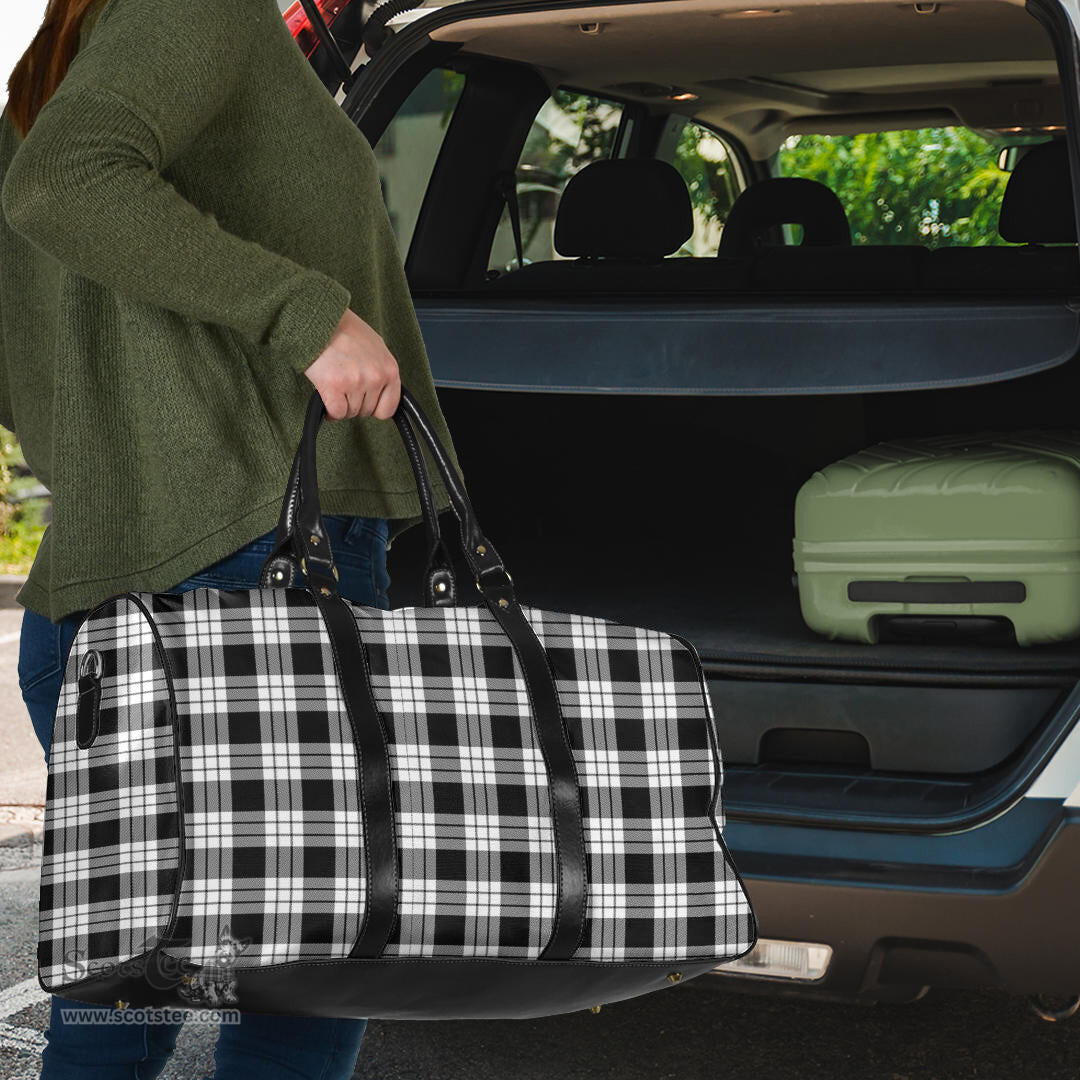Scottish MacFarlane Black White Clan Tartan Travel Bag - Classic Scottish Plaid Tartan Plaid