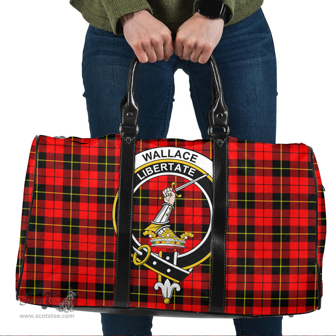 Scottish Wallace Hunting Red Clan Tartan Travel Bag - Crest Classic Scottish Plaid Tartan Plaid