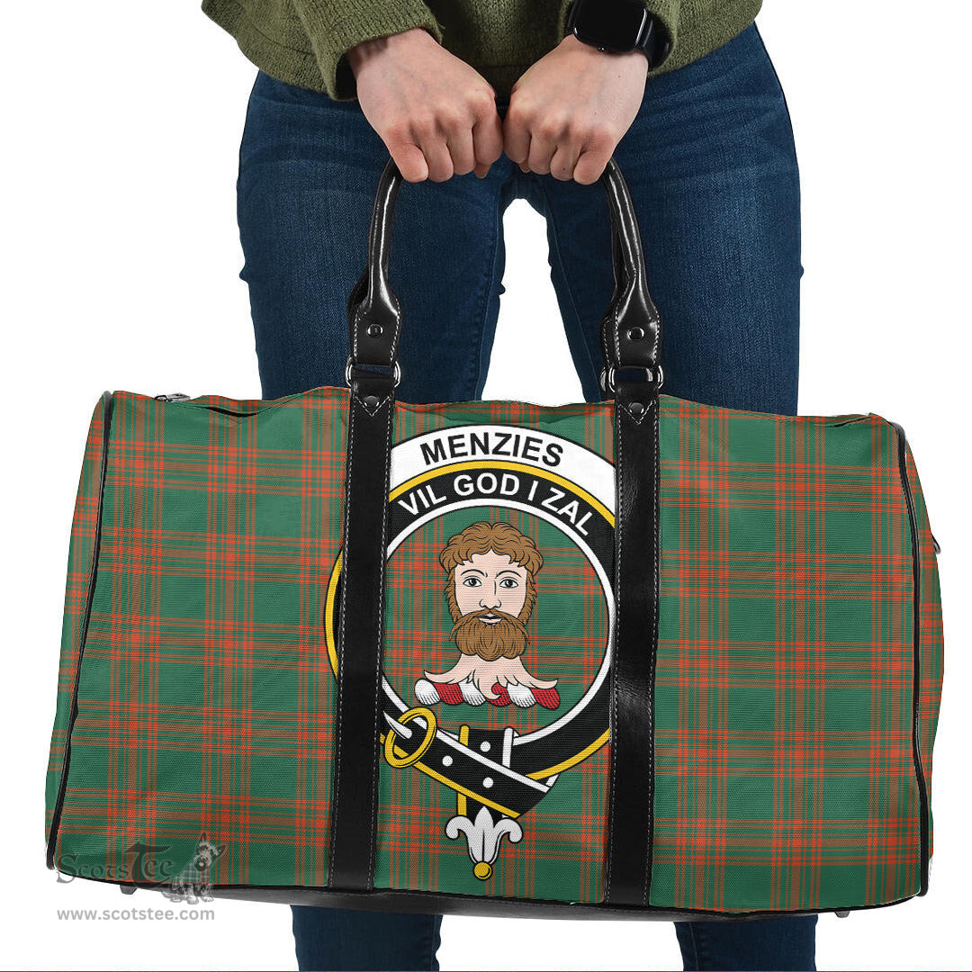 Scottish Menzies Green Ancient Clan Tartan Travel Bag - Crest Classic Scottish Plaid Tartan Plaid