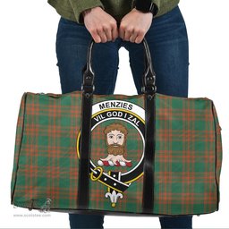 Scottish Menzies Green Ancient Clan Tartan Travel Bag - Crest Classic Scottish Plaid Tartan Plaid