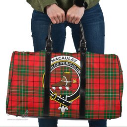 Scottish MacAulay Modern Clan Tartan Travel Bag - Crest Classic Scottish Plaid Tartan Plaid