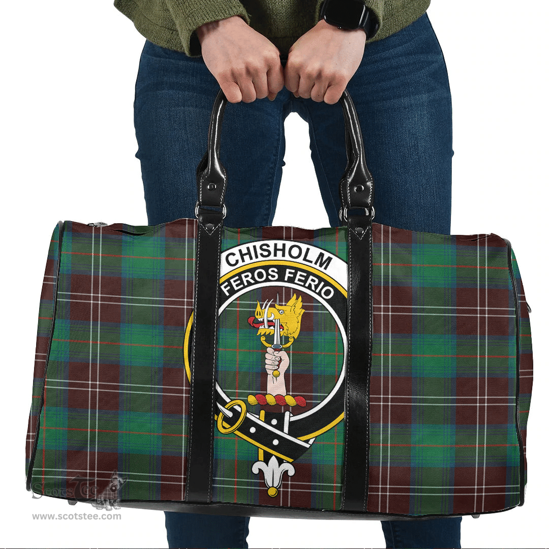 Scottish Chisholm Hunting Ancient Clan Tartan Travel Bag - Crest Classic Scottish Plaid Tartan Plaid