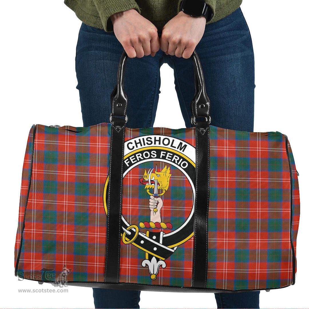 Scottish Chisholm Ancient Clan Tartan Travel Bag - Crest Classic Scottish Plaid Tartan Plaid