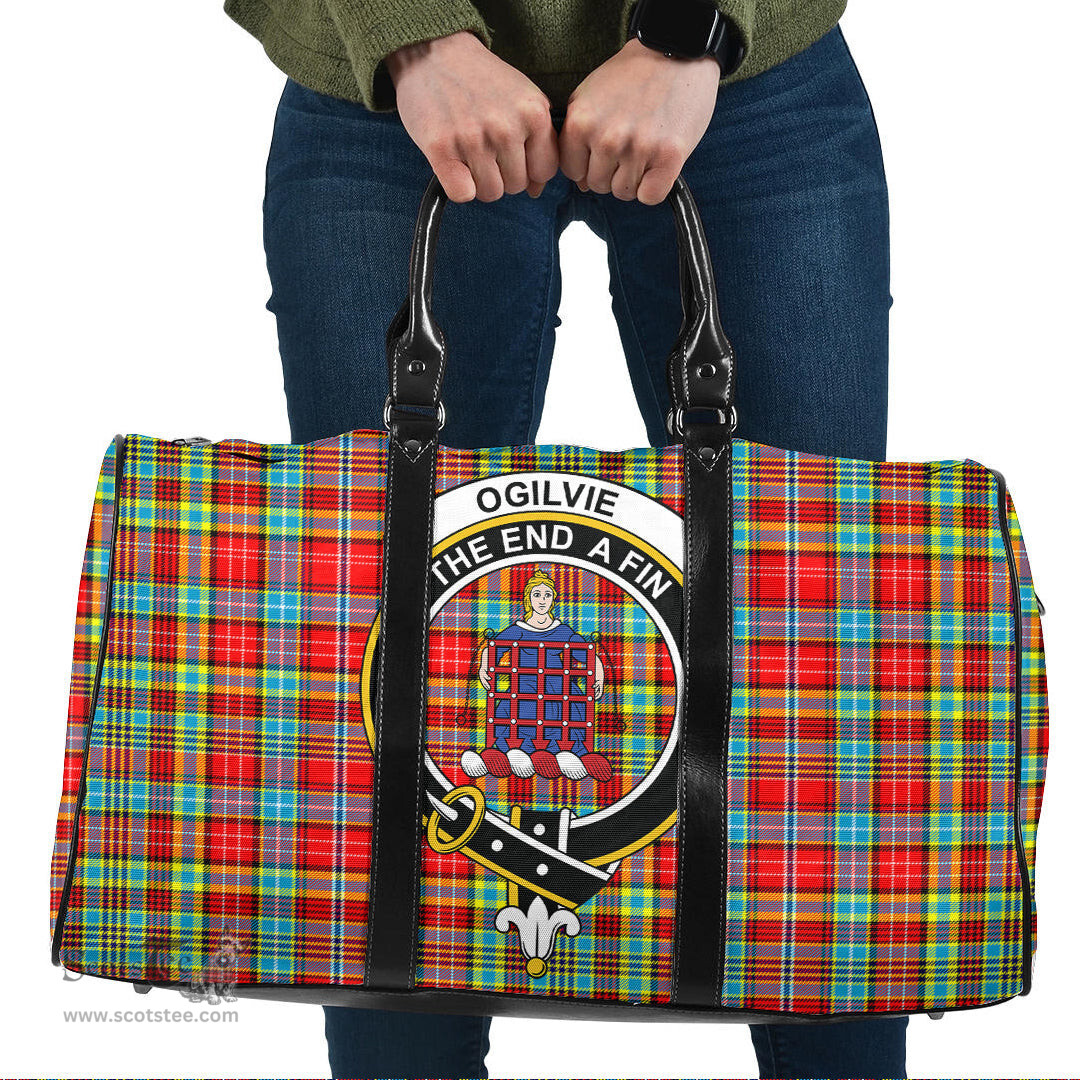 Scottish Ogilvie Clan Tartan Travel Bag - Crest Classic Scottish Plaid Tartan Plaid