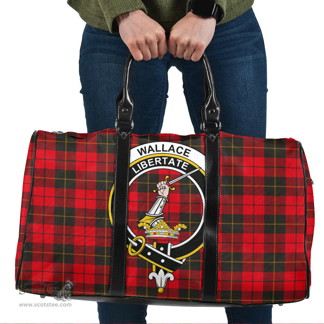 Scottish Wallace Weathered Clan Tartan Travel Bag - Crest Classic Scottish Plaid Tartan Plaid