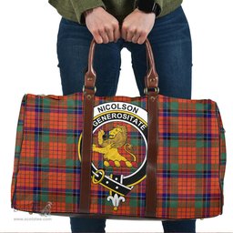 Scottish Nicolson Ancient Clan Tartan Travel Bag - Crest Classic Scottish Plaid Tartan Plaid