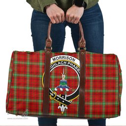 Scottish Morrison Red Modern Clan Tartan Travel Bag - Crest Classic Scottish Plaid Tartan Plaid