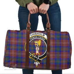 Scottish Chisholm Hunting Modern Clan Tartan Travel Bag - Crest Classic Scottish Plaid Tartan Plaid