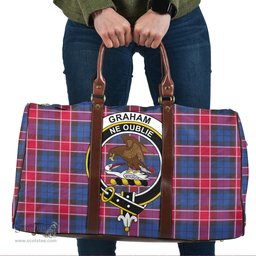 Scottish Graham of Menteith Red Clan Tartan Travel Bag - Crest Classic Scottish Plaid Tartan Plaid