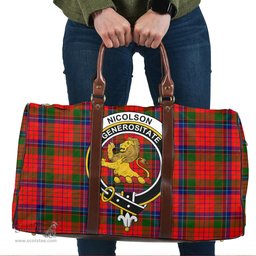 Scottish Nicolson Modern Clan Tartan Travel Bag - Crest Classic Scottish Plaid Tartan Plaid