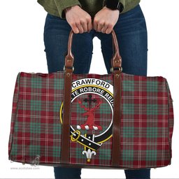 Scottish Crawford Modern Clan Tartan Travel Bag - Crest Classic Scottish Plaid Tartan Plaid