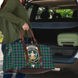 Scottish Urquhart Broad Red Ancient Clan Tartan Travel Bag - Crest Classic Scottish Plaid Tartan Plaid
