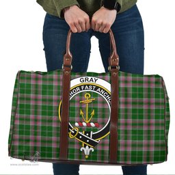Scottish Gray Hunting Clan Tartan Travel Bag - Crest Classic Scottish Plaid Tartan Plaid