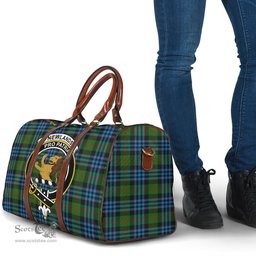 Scottish Newlands of Lauriston Clan Tartan Travel Bag - Crest Classic Scottish Plaid Tartan Plaid