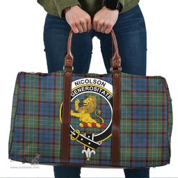 Scottish Nicolson Hunting Ancient Clan Tartan Travel Bag - Crest Classic Scottish Plaid Tartan Plaid