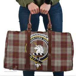 Scottish Cunningham Burgundy Dancers Clan Tartan Travel Bag - Crest Classic Scottish Plaid Tartan Plaid