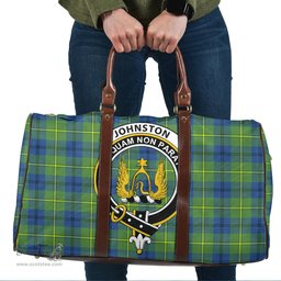 Scottish Johnston Ancient Clan Tartan Travel Bag - Crest Classic Scottish Plaid Tartan Plaid