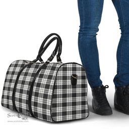 Scottish MacFarlane Black White Ancient Clan Tartan Travel Bag - Classic Scottish Plaid Tartan Plaid