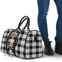 Scottish MacFarlane Black White Clan Tartan Travel Bag - Crest Classic Scottish Plaid Tartan Plaid