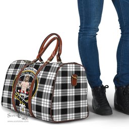 Scottish MacFarlane Black White Clan Tartan Travel Bag - Crest Classic Scottish Plaid Tartan Plaid