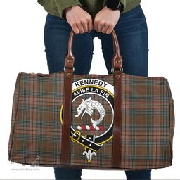 Scottish Kennedy Weathered Clan Tartan Travel Bag - Crest Classic Scottish Plaid Tartan Plaid