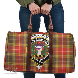 Scottish Buchanan Old Set Weathered Clan Tartan Travel Bag - Crest Classic Scottish Plaid Tartan Plaid