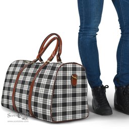 Scottish MacFarlane Black White Ancient Clan Tartan Travel Bag - Classic Scottish Plaid Tartan Plaid