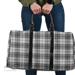 Scottish Douglas Grey Modern Clan Tartan Travel Bag - Classic Scottish Plaid Tartan Plaid