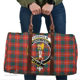 Scottish Chisholm Ancient Clan Tartan Travel Bag - Crest Classic Scottish Plaid Tartan Plaid