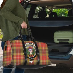 Scottish Buchanan Old Set Weathered Clan Tartan Travel Bag - Crest Classic Scottish Plaid Tartan Plaid