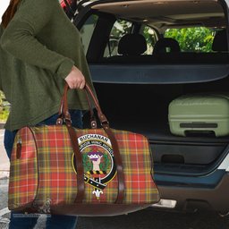 Scottish Buchanan Old Set Weathered Clan Tartan Travel Bag - Crest Classic Scottish Plaid Tartan Plaid