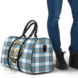 Scottish Stewart Muted Blue Clan Tartan Travel Bag - Crest Classic Scottish Plaid Tartan Plaid