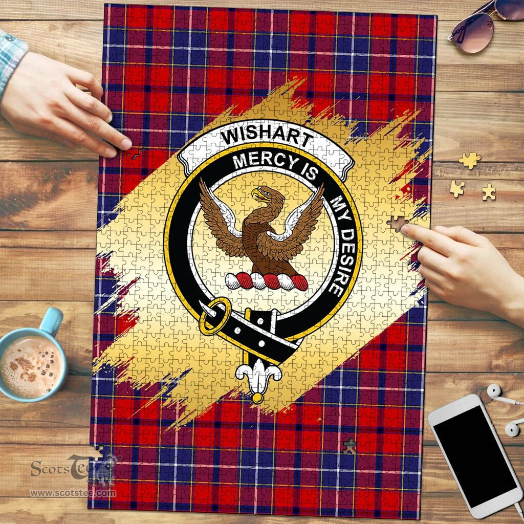 Scottish Wishart Dress Clan Tartan Puzzle - Gold Style Scottish Plaid Tartan Plaid