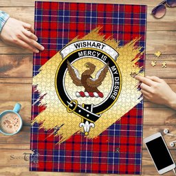 Scottish Wishart Dress Clan Tartan Puzzle - Gold Style Scottish Plaid Tartan Plaid