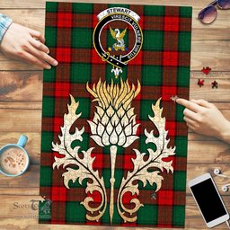 Scottish Stewart Atholl Modern Clan Tartan Puzzle - Thistle Gold Style Scottish Plaid Tartan Plaid