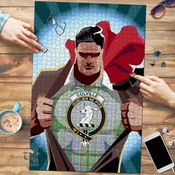 Scottish Colville Clan Tartan Puzzle - Supper Hero Style Scottish Plaid Tartan Plaid
