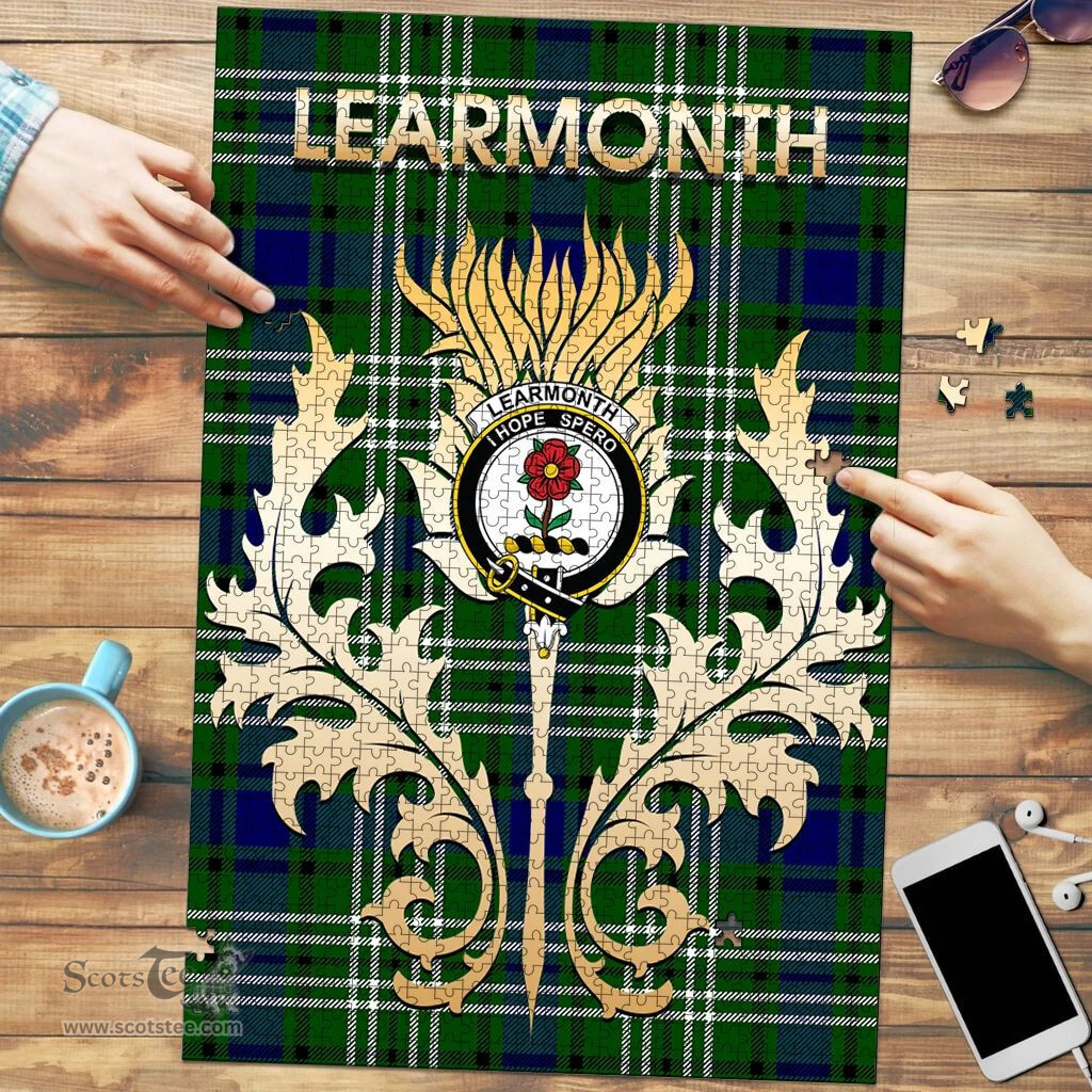Scottish Learmonth Clan Tartan Puzzle - Thistle Scotland Style Scottish Plaid Tartan Plaid