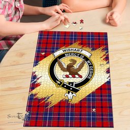 Scottish Wishart Dress Clan Tartan Puzzle - Gold Style Scottish Plaid Tartan Plaid